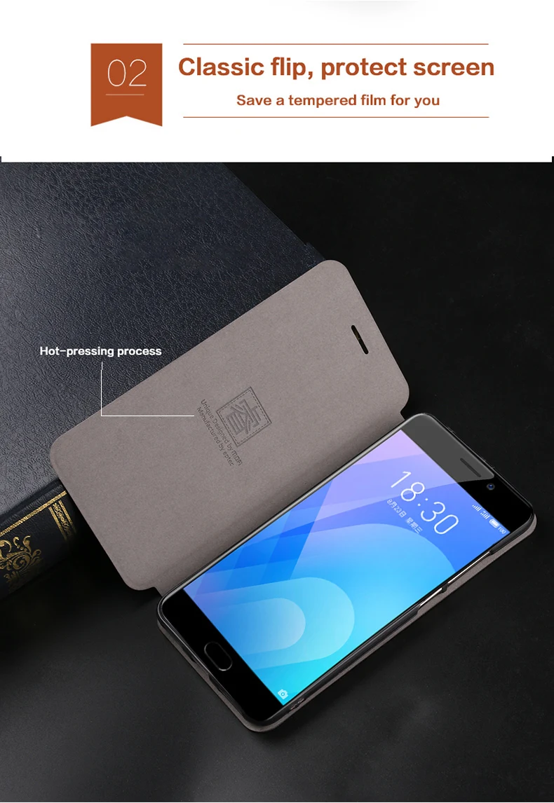 Для Meizu M6S чехол Mofi флип-чехол кошелек из искусственной кожи чехол-подставка для Meizu S6 Чехол-книжка
