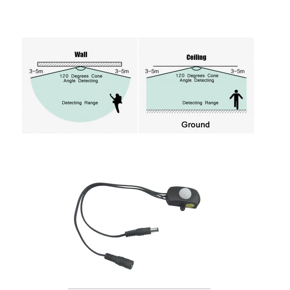 120 градусов Мини Открытый регулируемый Автоматический Инфракрасный датчик движения из pir детектор для Светодиодный светильник переключатель полосы светильник ing DC 5-24V 5A