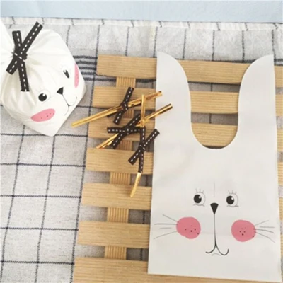Cute 26 D& P 10 шт милый с кроличьими ушами для печенья мешок подарка для конфет печенья закуски выпечка посылка Свадебные сувениры подарки пасхальное украшение - Цвет: Cute 26