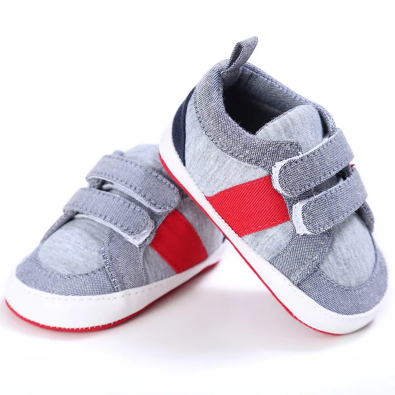 New Baby Boy Shoes Good Quality Grey Two Strap New Born