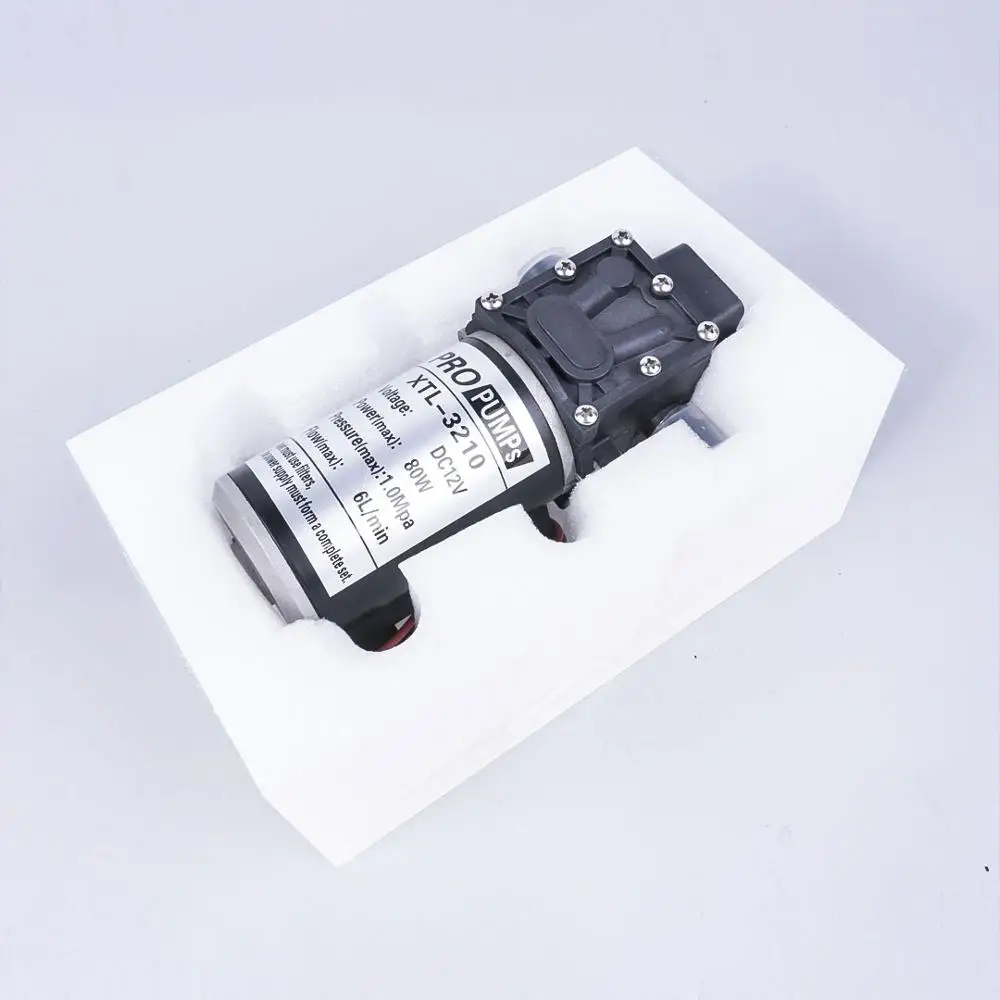 DC 12V 130PIS 80W 6L / Min High Quality Small Safety High Pressure Miniature Diaphragm Self-priming Pump For Liquid Filling