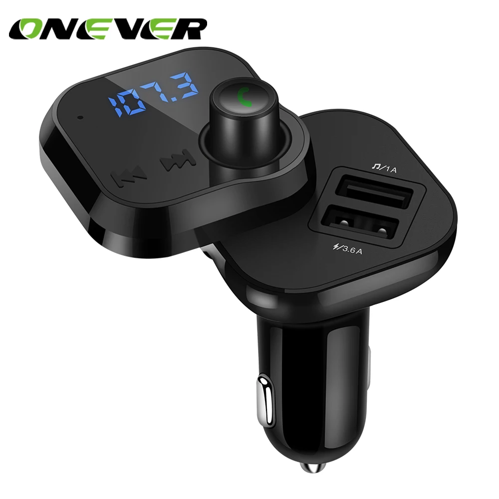 ONEVER беспроводной Bluetooth FM передатчик модулятор MP3 плеер ЖК-дисплей Дисплей автомобильный набор, свободные руки, Зарядное устройство адаптер Поддержка функцией подавления эха