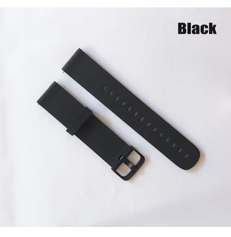 black Силиконовый ремешок для часов Xiaomi Huami Amazfit Bip Bit Band 20 мм Correa для Amazfit bip браслет на запястье samsung gear S2 ремень - Цвет: black
