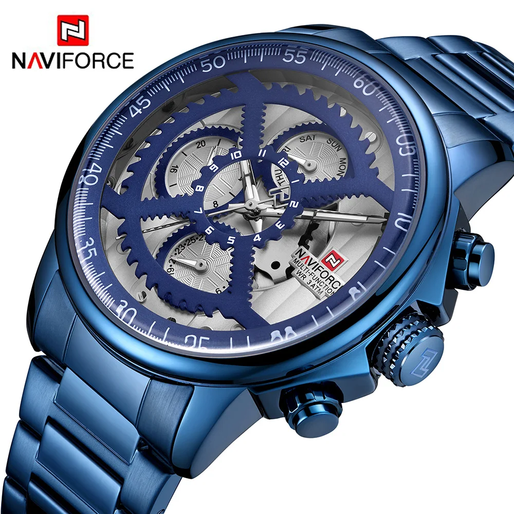 Naviforce 9150 мужские s часы лучший бренд класса люкс кварцевые со стальным военные