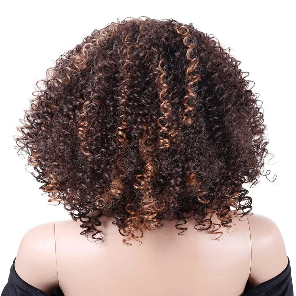 Короткие черные Ролл парик коричневый изюминкой для завивки волос высокое Температура волокна синтетические волосы ролевая парик женский DIFEI - Цвет: SW1007