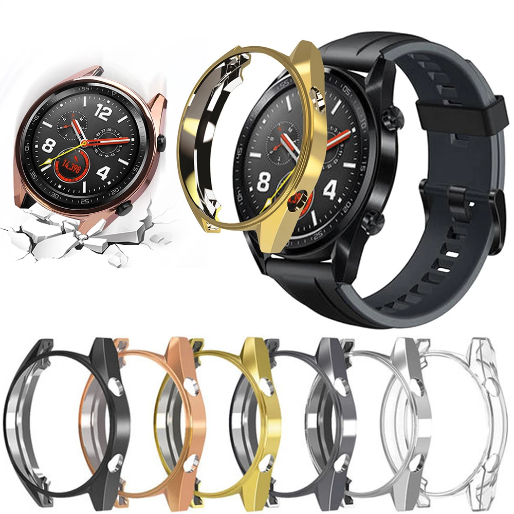 

For Huawei Watch GT/ Huawei Watch 2 Pro Electroplated Protective Case Hollow Cover TPU Shell Anti-Scratch Sports Accessories