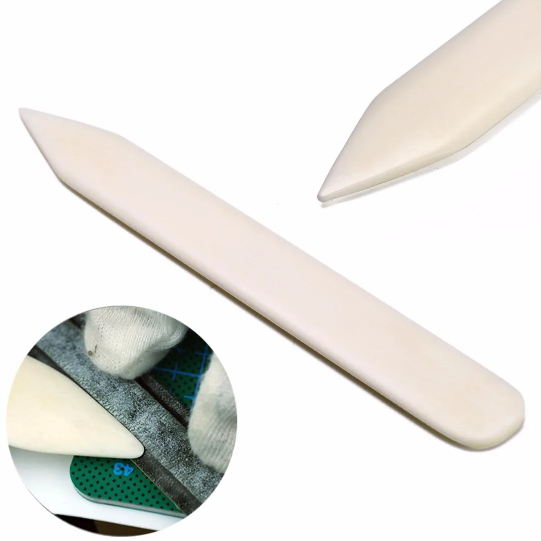 6 inch Length White Folder Universal Natural Bone Creaser for Scoring Folding Paper Leather DIY Craft Crease Tool