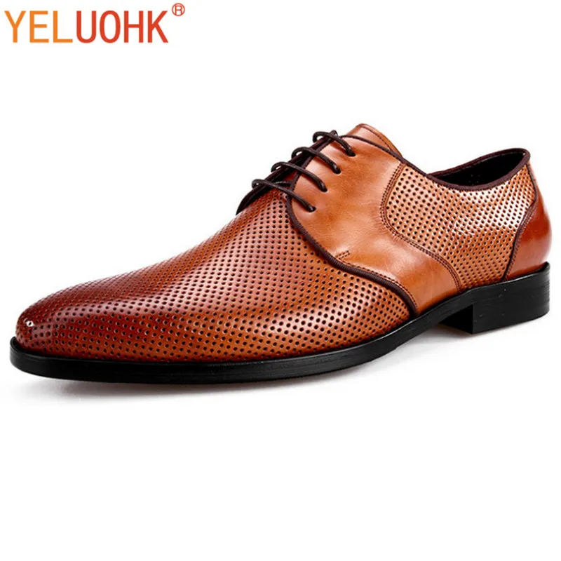 Genuine Leather Shoes Men Breathable Oxfords For Men Formal Top Quality