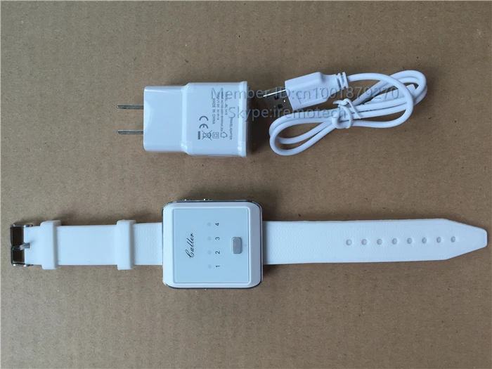 

4-channel watch wireless calling receiver ,white colour,wireless calling system ,use for waiter/ nurse /emergency call