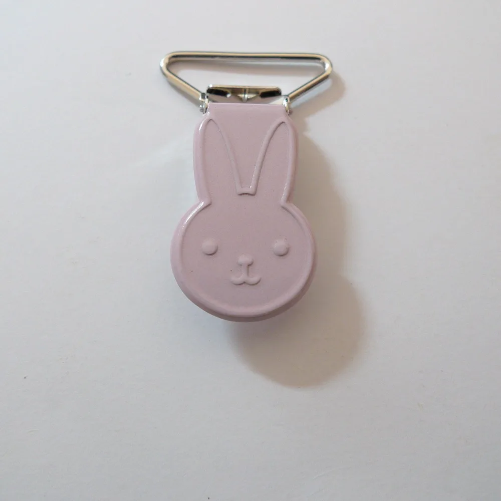 

25pcs 1'' 25mm #23 BABY PINK COLOR Rabbit Bunny Shape Suspender Clips