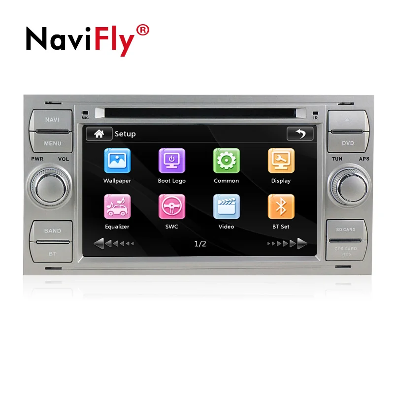 Cheap Navifly Free shipping! 7Inch 2din windows ce6.0 Car DVD Player For C-Max Connect Fiesta Fusion Galaxy Kuga Mondeo S-Max Focus 1