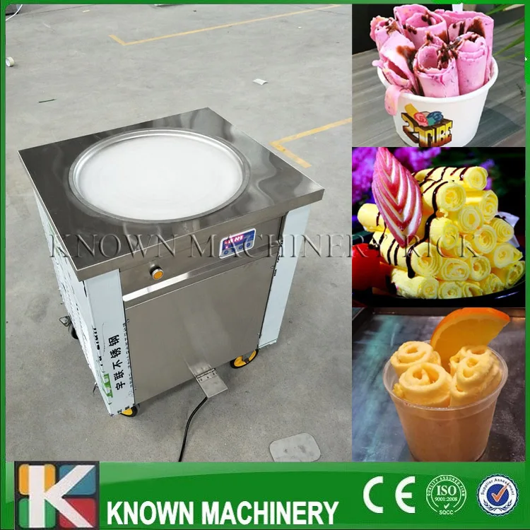 

automatic Commercial Fried ice machine one round pan 900w 110v 220v fried ice cream machine