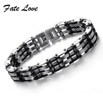 

mixed order Fashion New style pure stainless steel bracelet for man different design free choice 10 pcs/lot