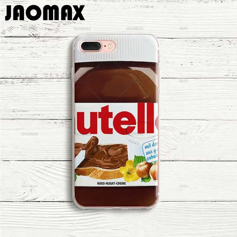 Jaomax чехол с милым сердцем Tumblr Nutella для iPhone 8 Xs Xr 6 Plus 5 SE 7 X прозрачные мягкие