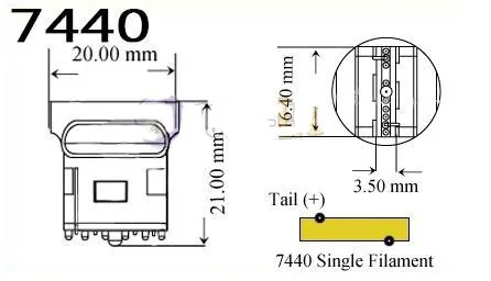 2шт 21-SMD белый/красный двойной цвет 7440 7444 T20 светодиодный Сменные лампы для резервные фары заднего хода автомобиля и конверсии задней противотуманной фары