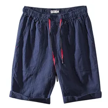 Летние мужские повседневные шаровары Jogger брюки для фитнеса льняные свободные штаны Летние однотонные повседневные шорты мужские карго шорты