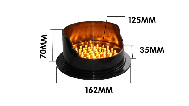 Vermelho do Tráfego da Lâmpada 125mm do Sinal do Diodo Emissor de Luz de Dc24v Núcleo Conduzido Mini 2 led traffic