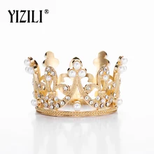 YIZILI Новые замечательные маленькие девочки Корона гребешок для волос в виде тиары великолепные хрустальные вечерние мини-Тиара Свадебные аксессуары для волос ювелирные изделия C025