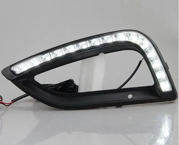 

2 pcs LED Headlight DRL Lens Daytime Running Light for Hyundai ix35 2013-2015 led drl Headlight fog lamp cover day light