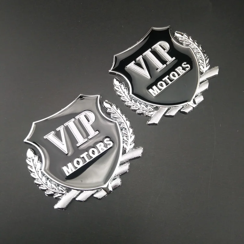 2 шт./партия 3D металлические наклейки для стайлинга автомобилей VIP Эмблема для Nissan Teana X-Trail Qashqai Sunny Tiida Sunny March Мурано - Название цвета: Серебристый