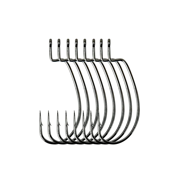 

Tsurinoya High Quality High Carbon Steel Wide Worm Fishing Hook Barbed Worm Hooks in Black Color 1 Lot 20pcs/40pcs