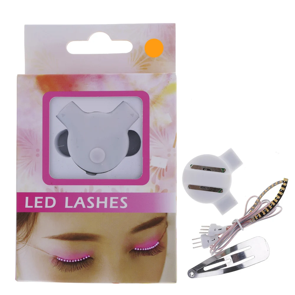 1 Pair Unisex LED Luminous Eyelash Light Up Fashion False Eye Lash