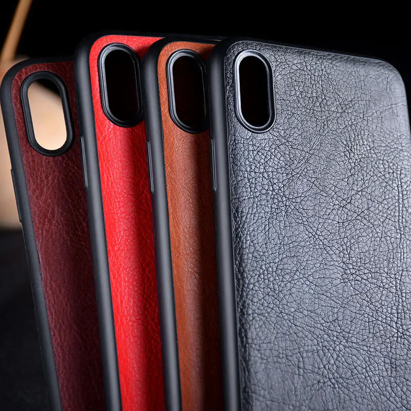 

Case for iphone xr x xs max funda luxury Vintage Leather skin with silicone capa for iphone xr x xs max case phone cover coque