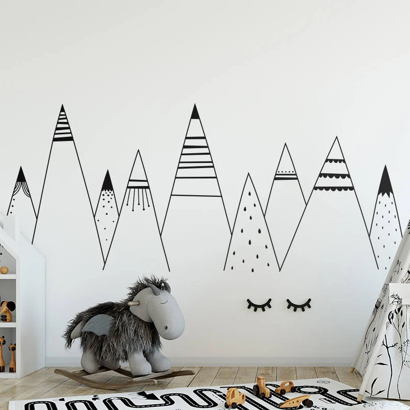 

YOYOYU Art Vinyl wall sticker kids room Cute Mountains Removeable Decal Livingroom Bedroom Nursery Room Decoration ZX215