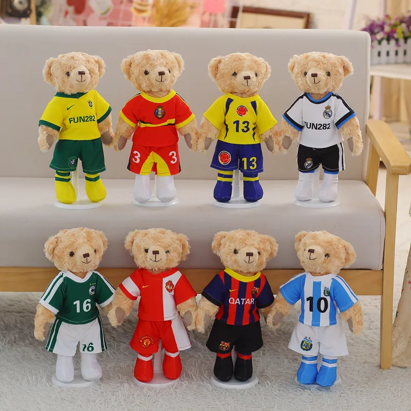 1pc 30cm Cute sports Teddy Bear Plush Toys Stuffed Kawaii Animal Bear Doll Creative Gift Toy for
