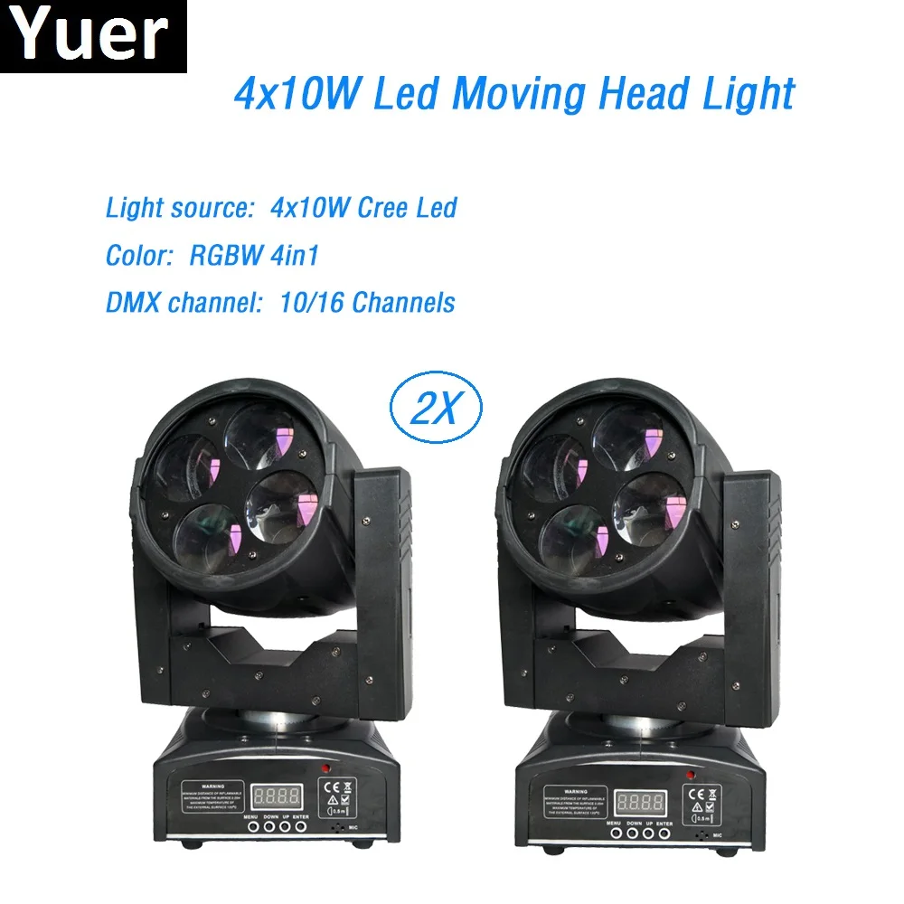 

Free Shipping 2Pcs/Lot LED Mini beam Moving Head Light Vivid 4x10W Super Moving Head LED lamp For Professional Stage Lighting