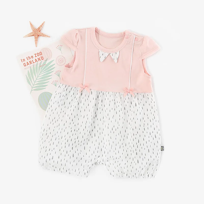 Летний комбинезон принцессы с милым галстуком-бабочкой для малышей