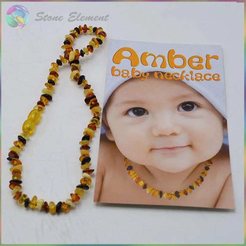 Genuine Natural Amber 6mm8mm Chips Beads Baby / Kid Teething Bracelets