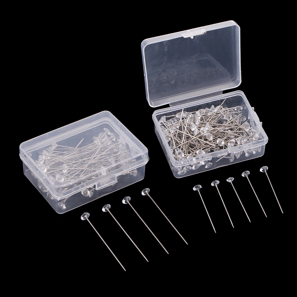 200 pieces Crystal Corsage Pins - Diamond - DIY for Wedding,Prom,Boutonniere,Dressmaking,Craft,Sewing,Flower,Floral Bouquet Pins