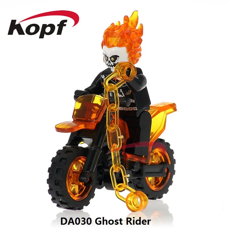 Одиночная Ghost Rider с мотоциклом Matt Murdoch Super Heroes кирпичи экшн-модель строительные блоки детский подарок игрушки DA030 - Цвет: DA030 Without Box