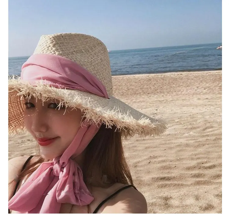 sun hats for women beach raffia hat summer straw hat woman summer  (3)