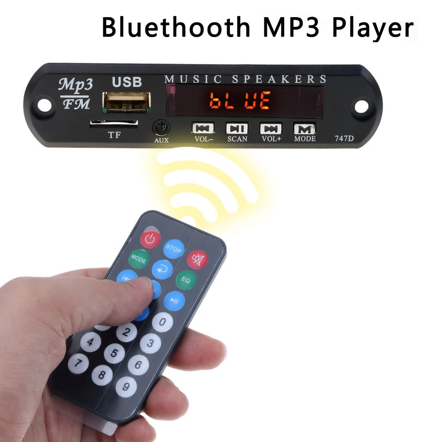 Kebidu беспроводной Bluetooth аудио модуль MP3 WMA декодер плата USB TF fm-радио 5 в 12 В для автомобиля Встроенный автомобильный динамик MP3-плеер