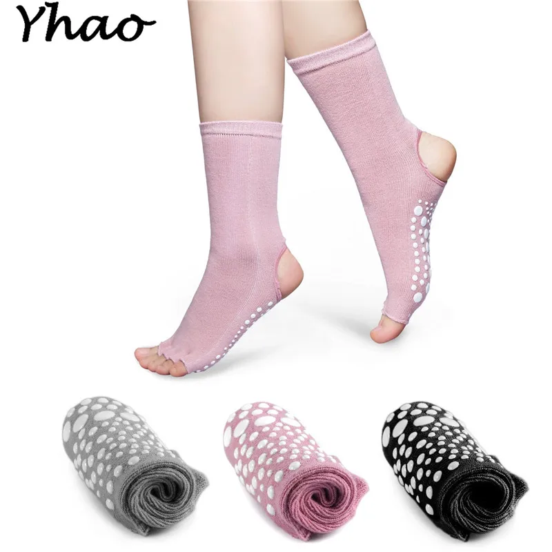 Women's professional Sports Yoga Socks Non Slip pilates toeless socks