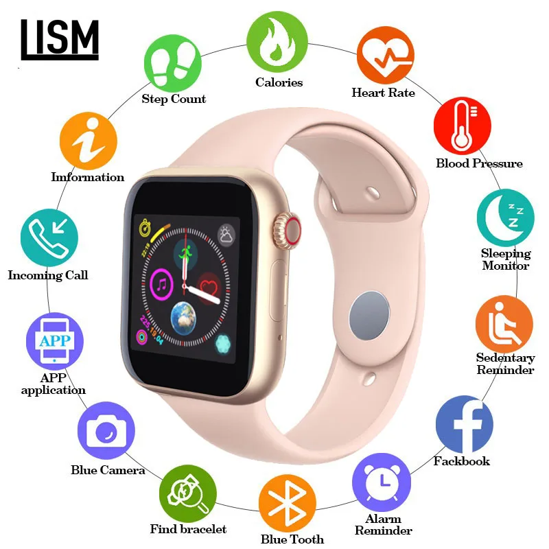 

2019 Women Smart Watch Men Support with SIM Card Camera Bluetooth Call Pedometer Smart Watches Phone Watch for Apple Android