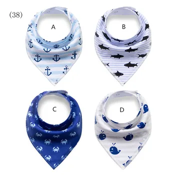 

Ocean theme /Anchor + Whale + crab + Dolphin / Bandana Bibs princess girl / 4pcs/set