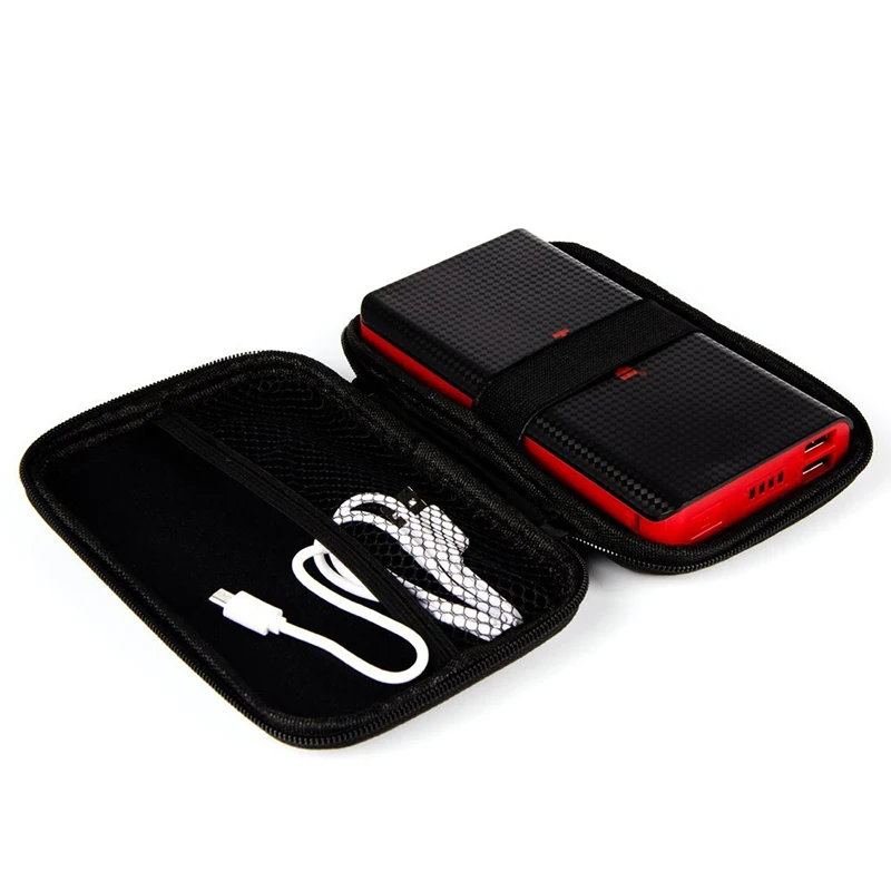 Kmashi Weatherproof External Battery Bag Dual Zippers Pouch w/strap