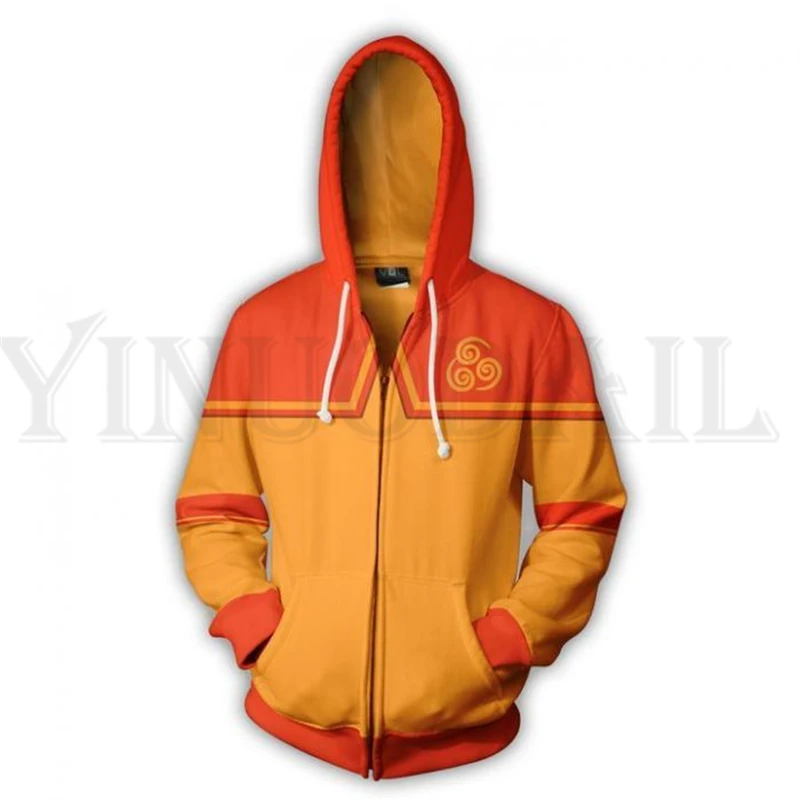 

Anime Sweatshirts Men and Women Zipper Hoodies Avatar Airbender 3d Print Hooded Jacket for Boys Harajuku Streetwear Cosplay