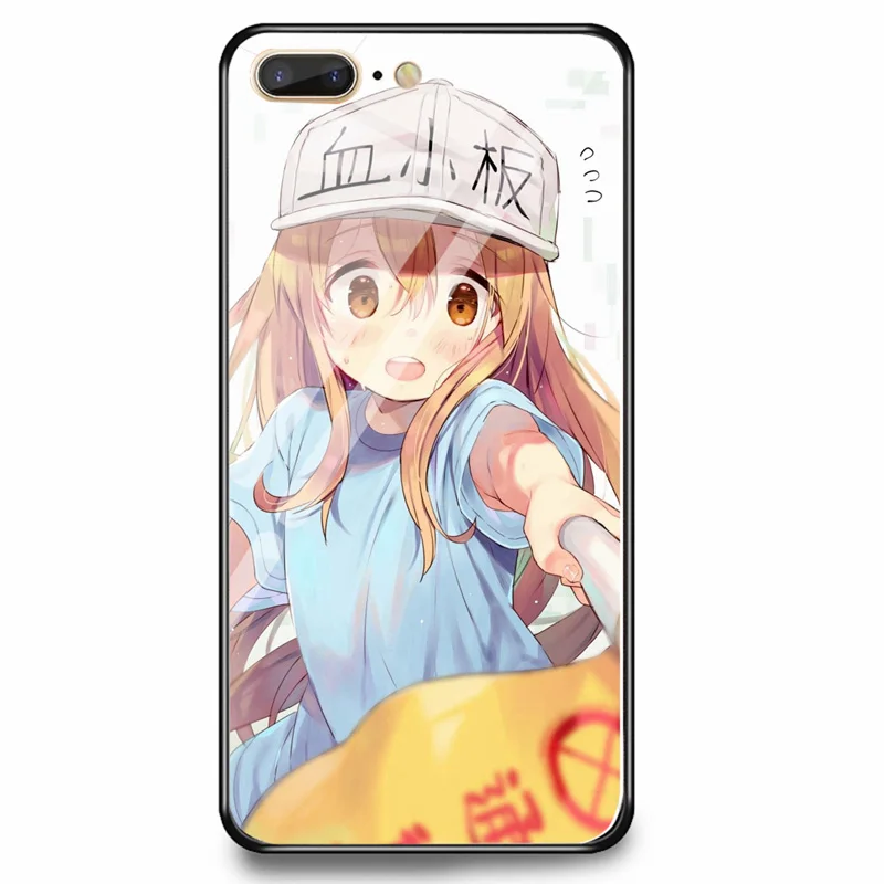 

Custom Anime Cells at Work! Pletelet Tempered Glass Phone Cover Cases for Iphone 6 7 8 plus Phone Case for Iphone X XS MAX XR 6S