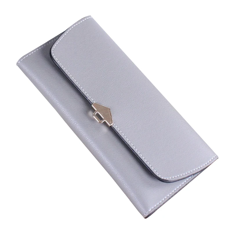 

Fashion New Designers Women Long Wallets Bifold Solid PU Leather Ladies Clutch Soft Skin Purse Elegant Female Cartera para mujer