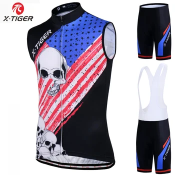 

X-Tiger 100% Polyester Sleeveless Cycling Vests Summer MTB Bike Jerseys Set Racing Bicycle Clothing Ropa Maillot Ciclismo