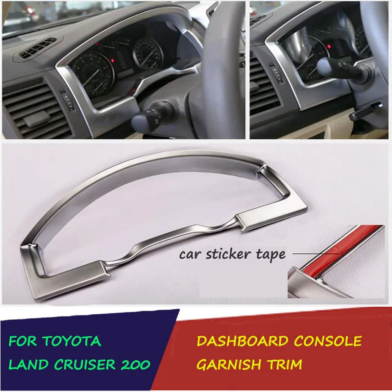 ABS Chrome Inside Dashboard Console Panel Cover Garnish Molding Surround Trim Fit For Toyota Land Cruiser