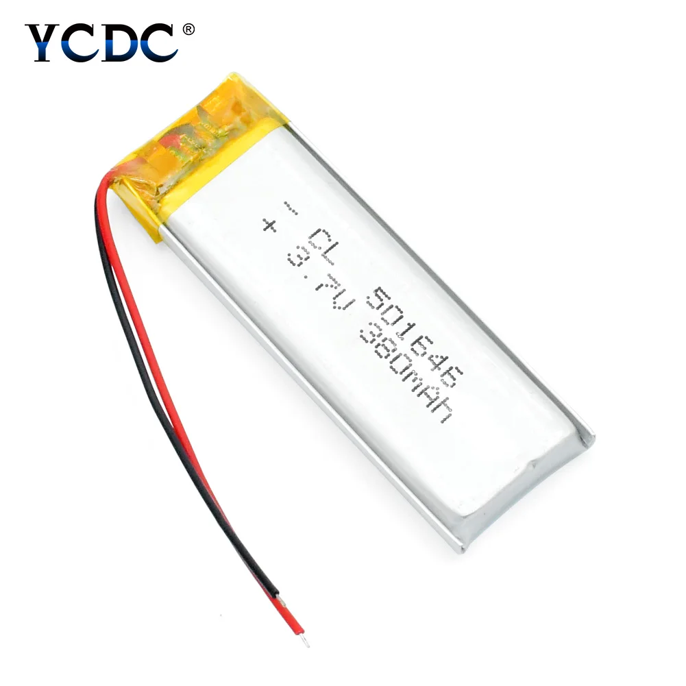 

1/2/4 Pcs 3.7V 380mAh Li-polymer Li Po Ion Lithium Polymer Battery Rechargeable 501646 Cell Batteries For MP3 MP4 DVD PSP Toy