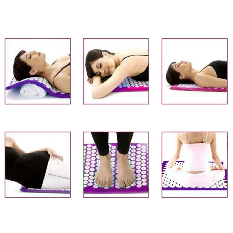Акупрессур массажный матрас с подушкой для стресса/боли/снятие натяжения Расслабление тела Массажный акупрессур коврик йога сидеть лежа