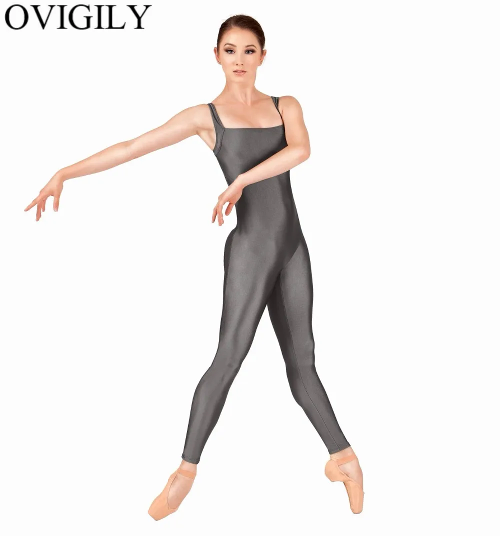 Женская майка OVIGILY из эластичной лайкры спандекса без рукавов|tank unitard|dance unitardtank
