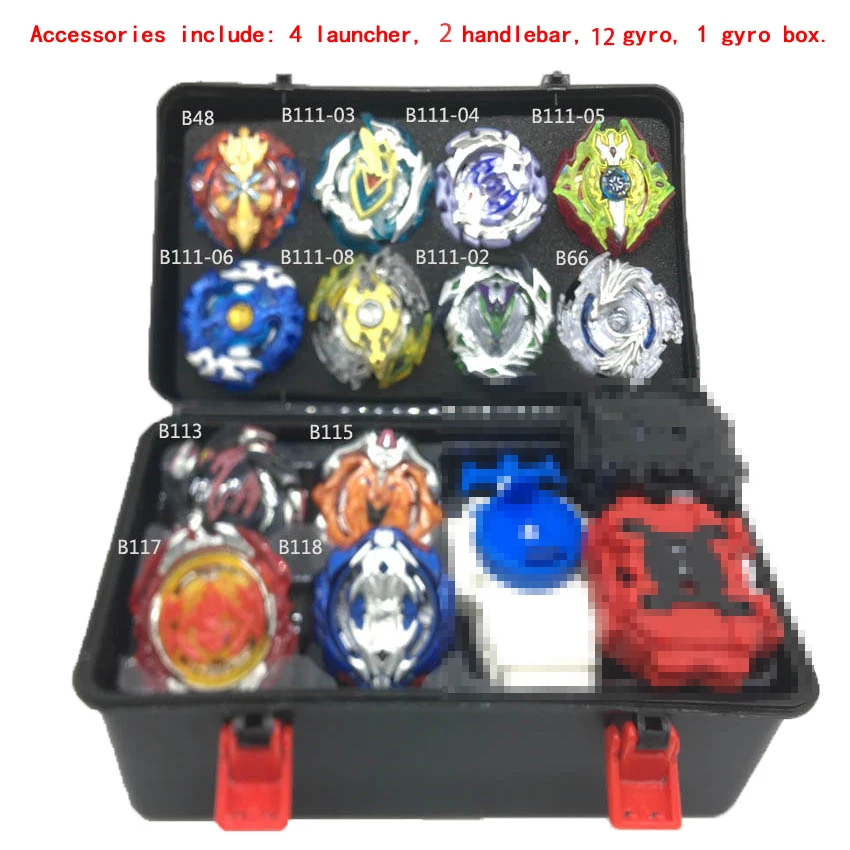 12PCS Toupie Beyblades Metal Fusion Beyblades Set Storage Box Top Beyblade burst bey blade Launcher Beyblade Toys For Children A
