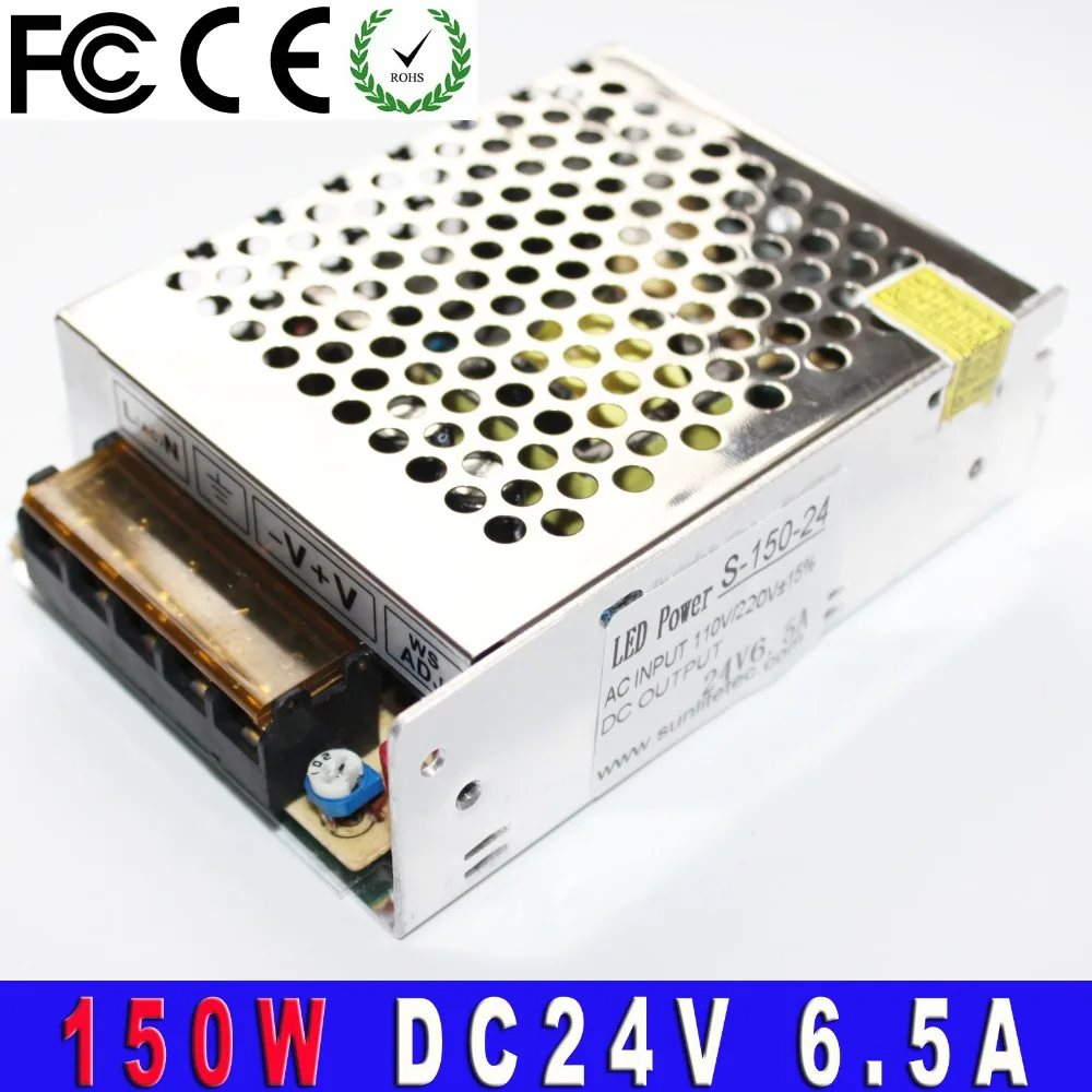 AC 100V-240V to DC 24V 6.5A 150W Voltage Transformer Switch Power Supply Regulated for Led Strip Control Led Switch LED Display
